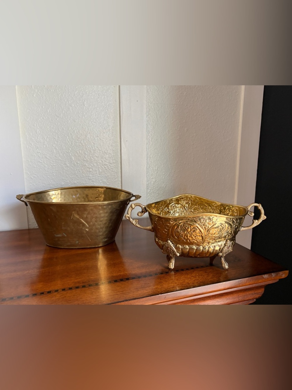 Vintage Brass Planters 2 Pieces